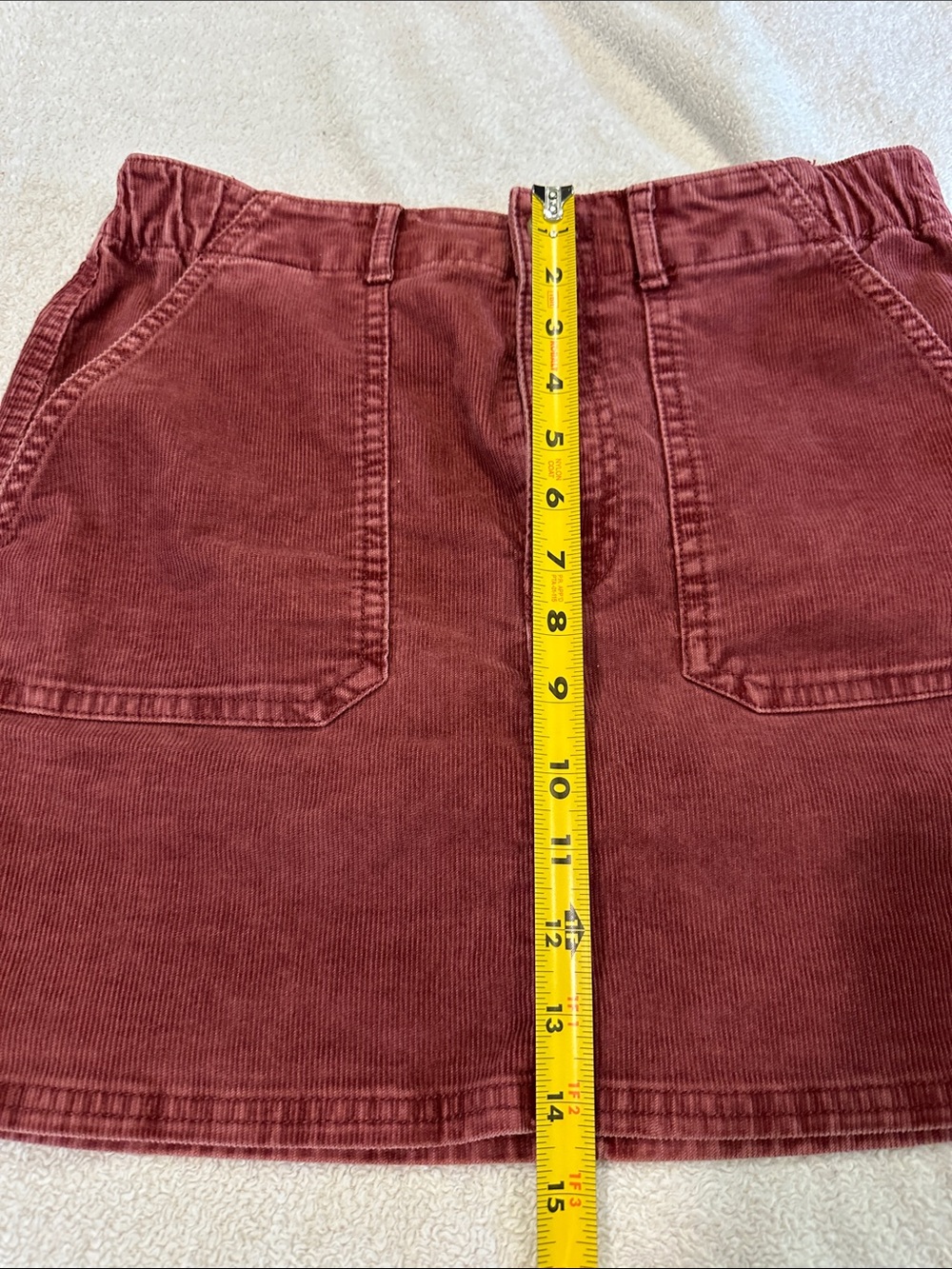 AE - Corduroy Mini Skirt in Deep Wine size 8 - Picture 12 of 14